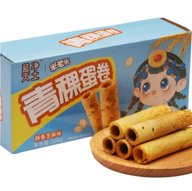蛋香四溢 青稞蛋卷（芝麻味）108g