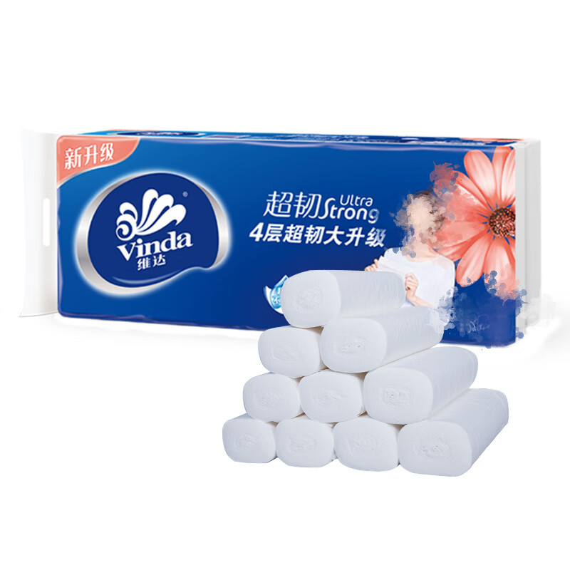 维达(Vinda) 卷纸 V4143-1 超韧无芯卷纸 4层78克10卷/提 (单位: 提 规格: 10卷/提)