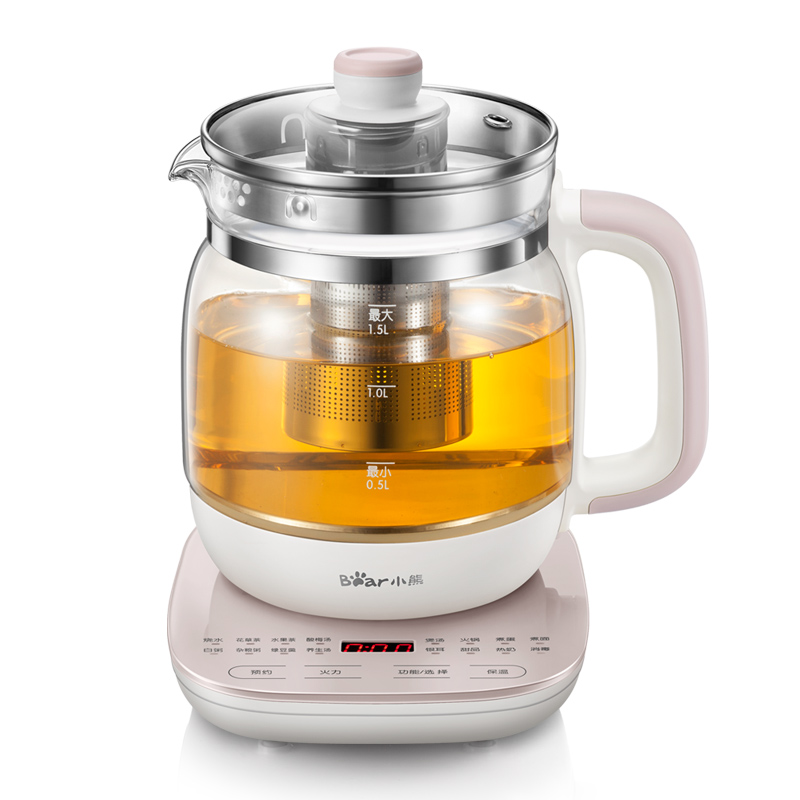 小熊/Bear 养生壶 YSH-A15Z8 煮茶器 煮茶壶电水壶烧水壶1.5L触屏玻璃花茶壶