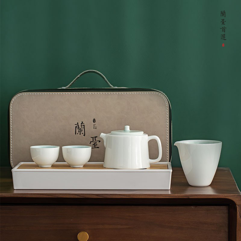 兰台首选 旅行茶具 清新.鸣便携包A款一壶二杯一公道一茶盘一便携包 5件套 (单位: 套)