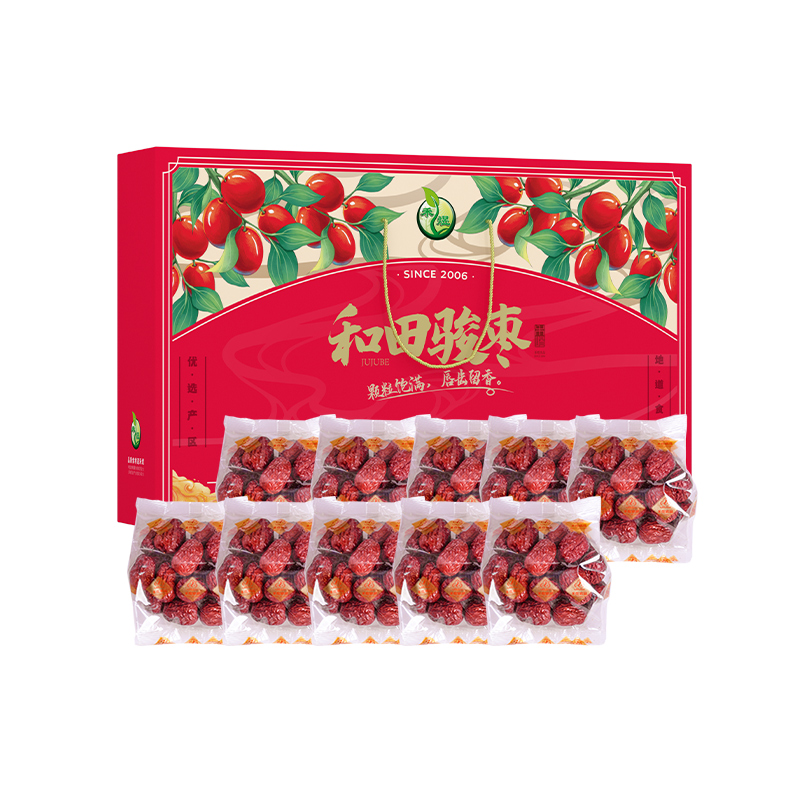 禾煜 新疆和田骏枣礼盒1.25kg (单位: 盒 规格: 1.25kg（125g*10袋）/盒)