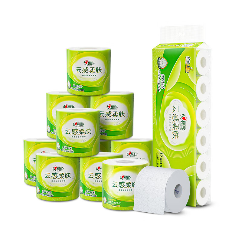 心相印 云感系列150克10粒装四层加厚压花卷纸BT5410
