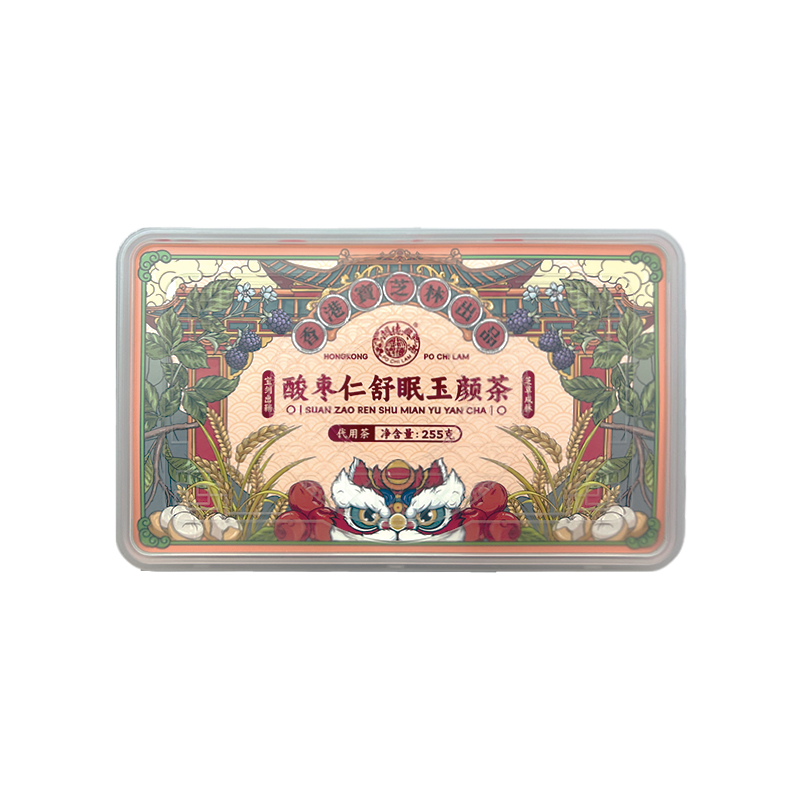 【LJ】香港宝芝林酸枣仁舒眠玉颜茶（小罐茶225g） 百合茯苓人参 17g*15罐/盒
