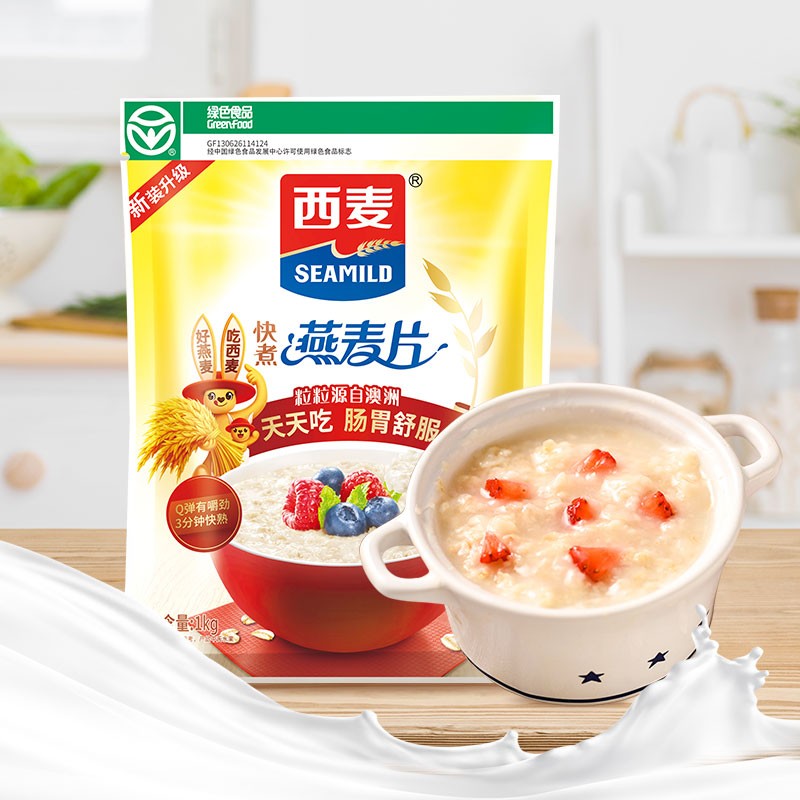 【XJ】西麦 燕麦片（快煮）1000g*2袋 健康营养早餐