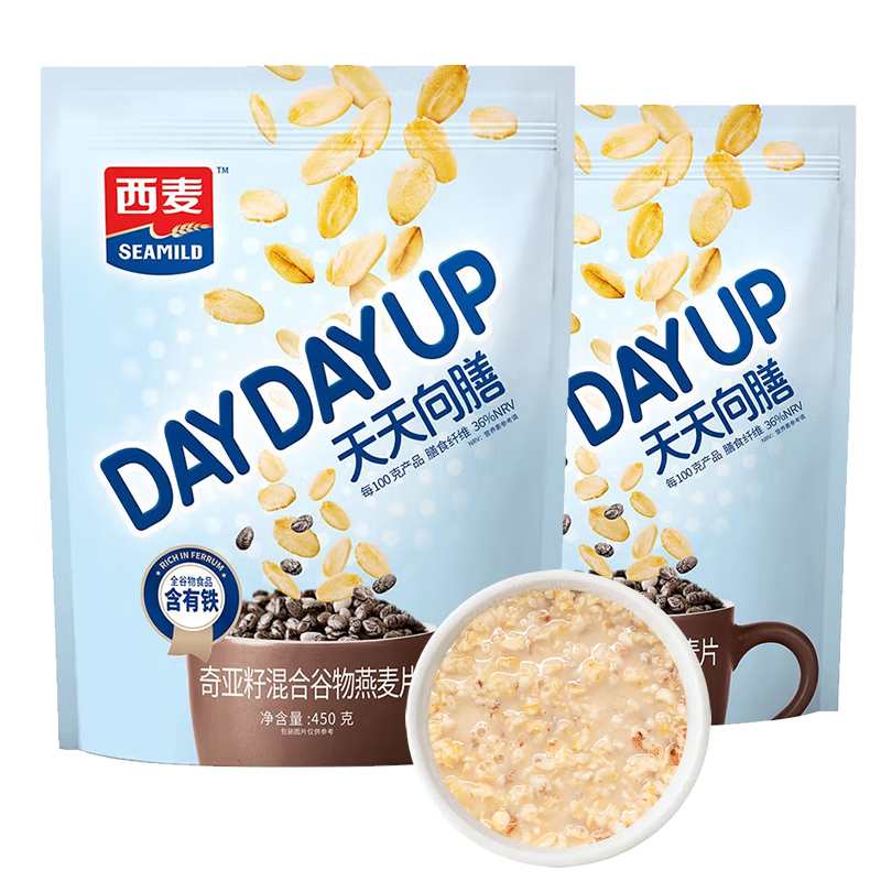 【XJ】西麦 奇亚籽混合谷物燕麦片450g*2袋