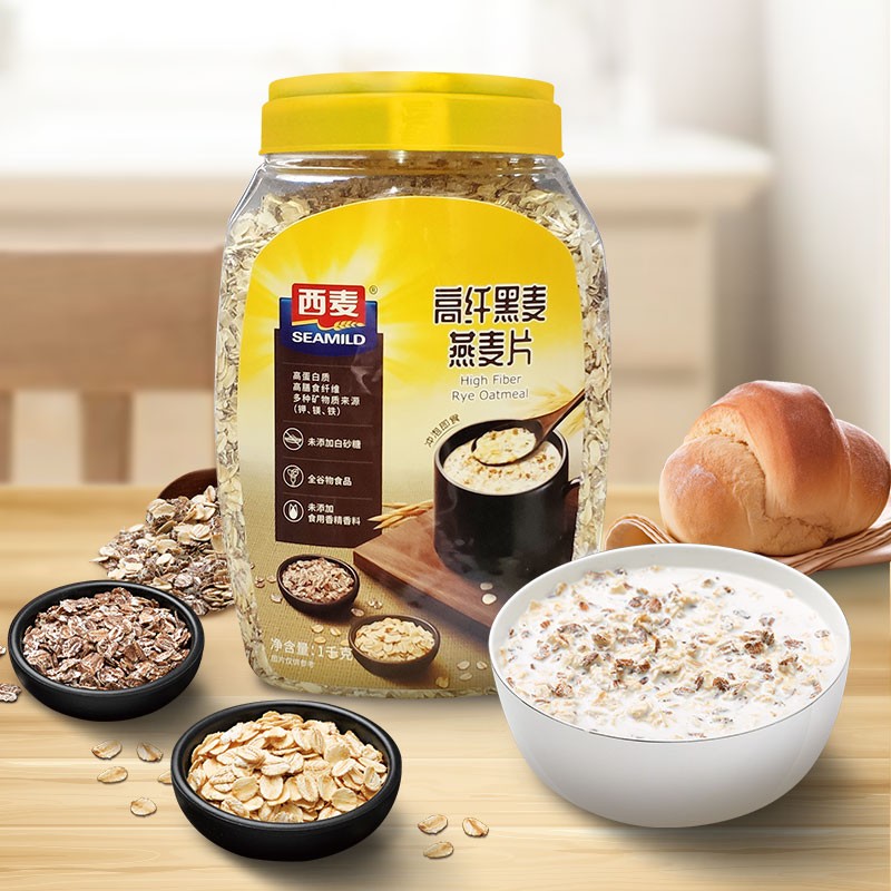 【XJ】西麦高纤黑麦燕麦片1000g健康营养早餐