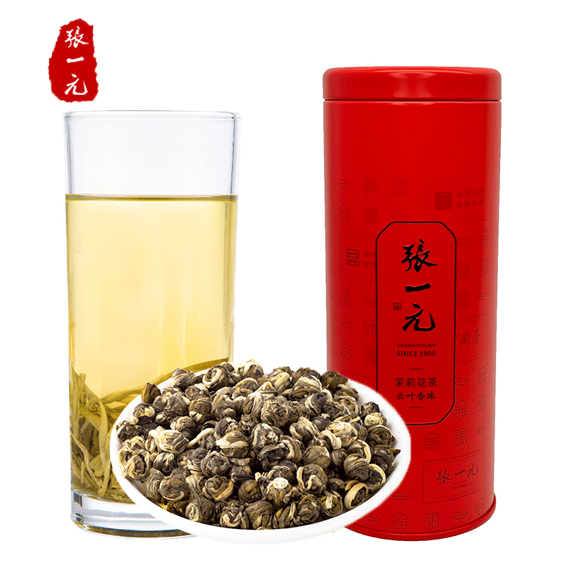 【HTD】张一元茉莉云叶香珠桶装100g