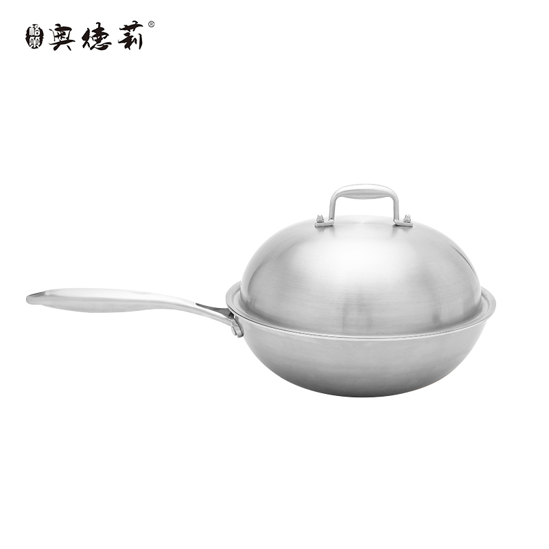 【YXRJ】格策奥德莉30cm不锈钢高拱盖多层钢蜂窝不粘半屏炒锅