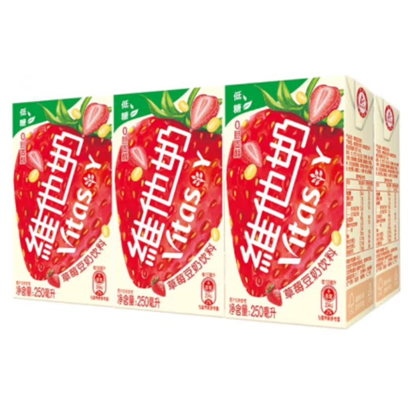 【XJ】维他奶 VITASOY 草莓味豆奶250ml*6盒