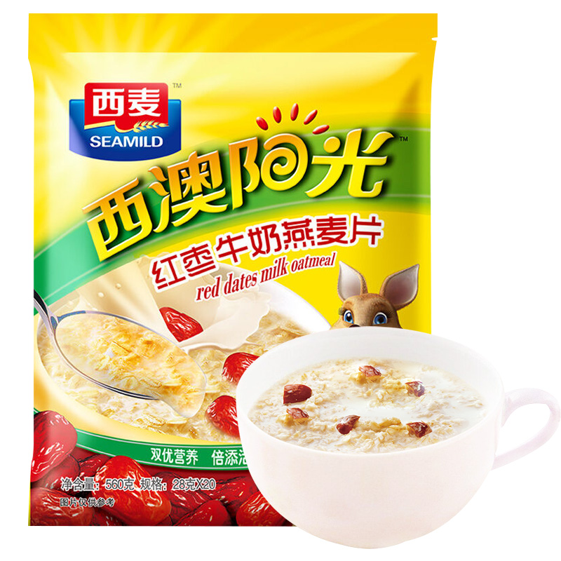 【XJ】西麦 红枣牛奶燕麦片560g（28g*20）*2袋