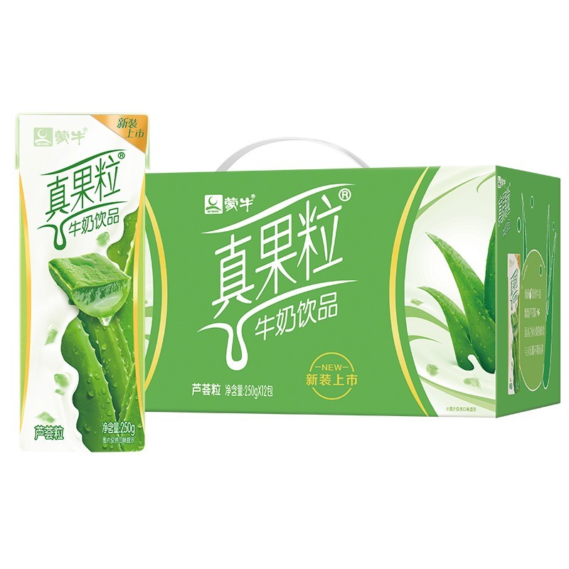 【SM】蒙牛真果粒牛奶饮品 芦荟 250ml*12盒