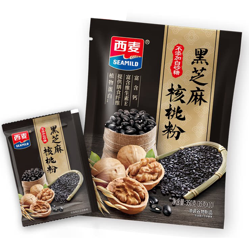 【XJ】西麦黑芝麻核桃粉(电商)350g(35g*10)营养健康早餐