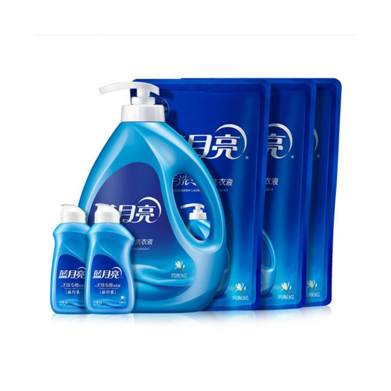 【HY】蓝月亮手洗洗衣组合 液1kg+袋1kg*3+旅80g*2