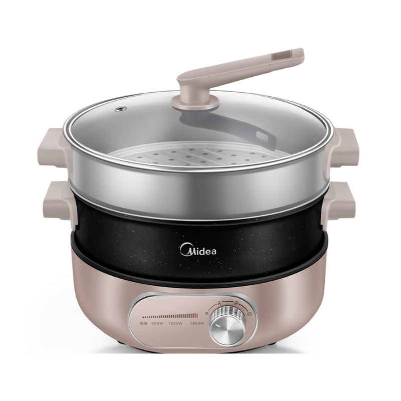 【HSJ】美的（Midea）电火锅分体式 5L多功能电蒸锅电热锅 多用途锅DHE2852S