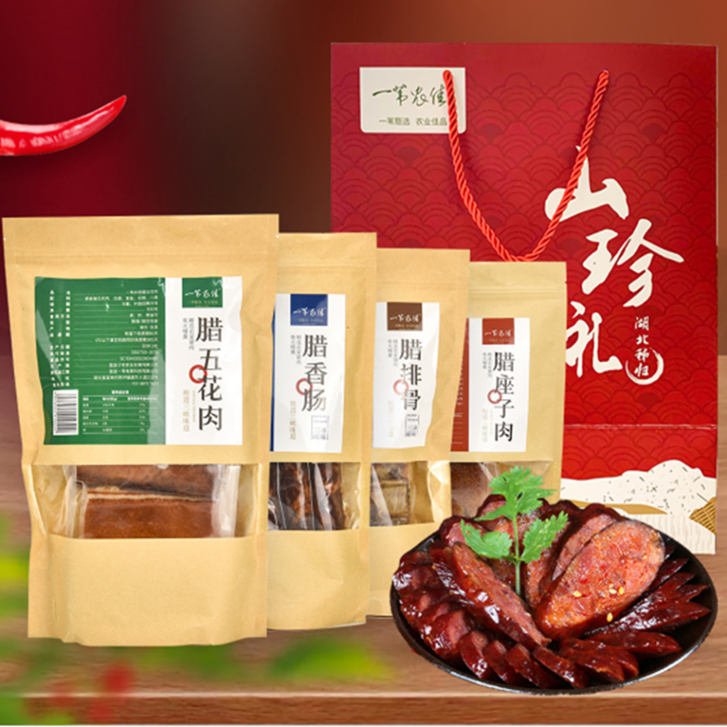 产地直发-湖北一苇农佳腊货四样组合4斤礼袋装