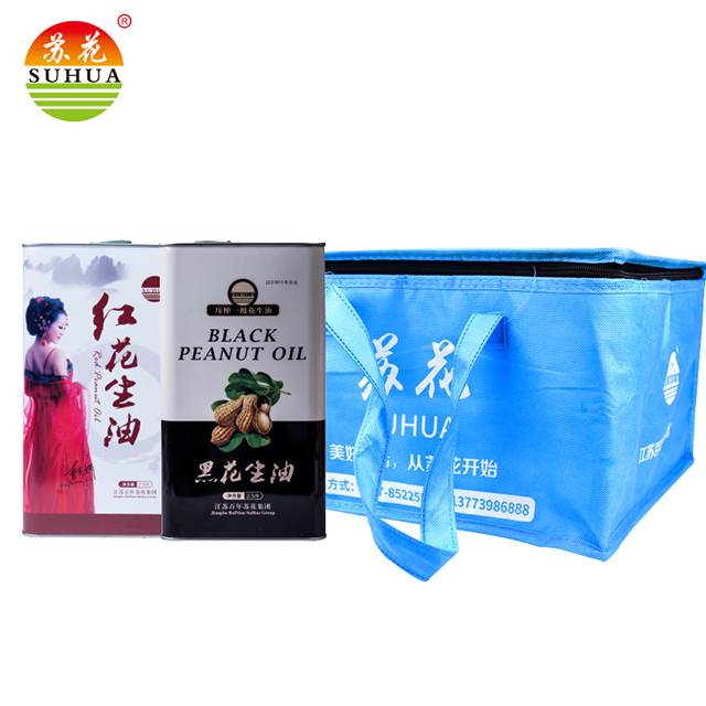 产地直发-江苏泗阳苏花2.5L铁罐冷榨精品油红花生油+黑花生油2.5L*2/罐