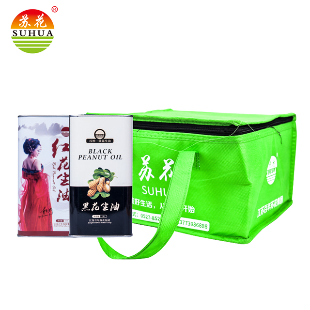 产地直发-江苏泗阳苏花1L铁罐冷榨精品油红花生油+黑花生油1L*2/罐