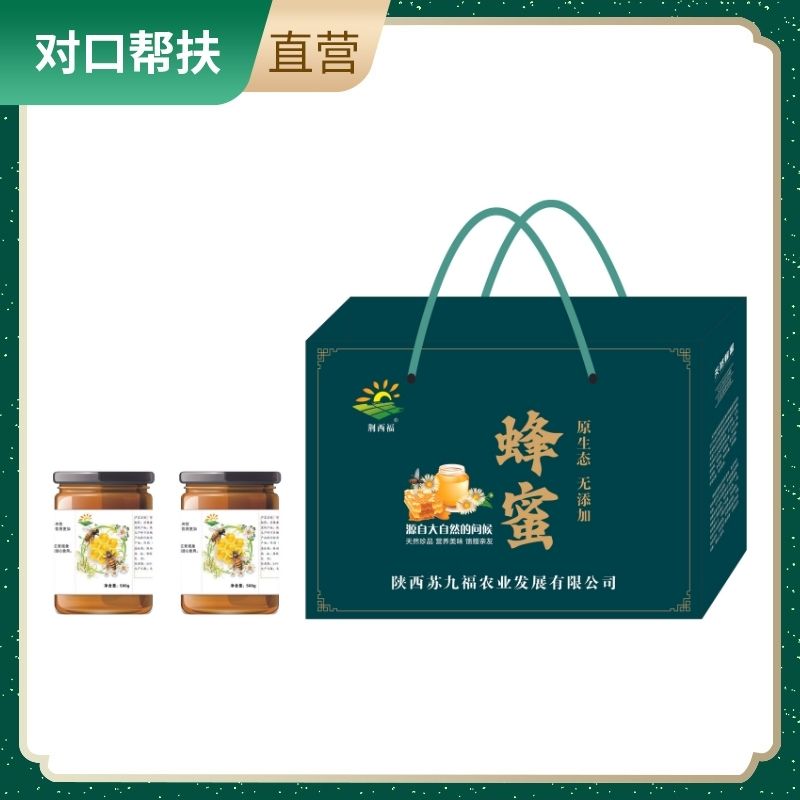 【乡村振兴 · 消费助农 · 产地直发】蜂蜜礼盒(枣花蜜500g槐花蜜500g)天然成熟口感细腻味道纯正
