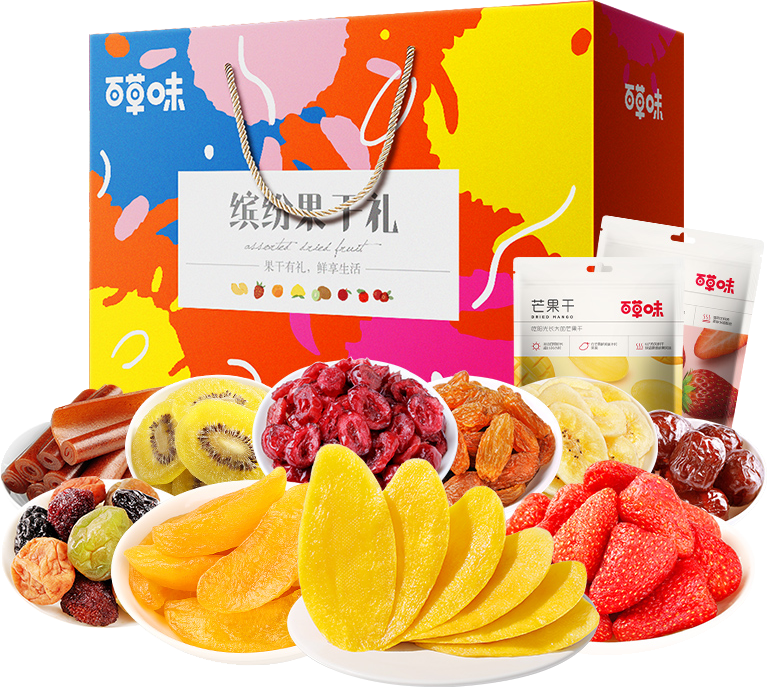 【百草味】缤纷果干礼1329g（单位：盒）