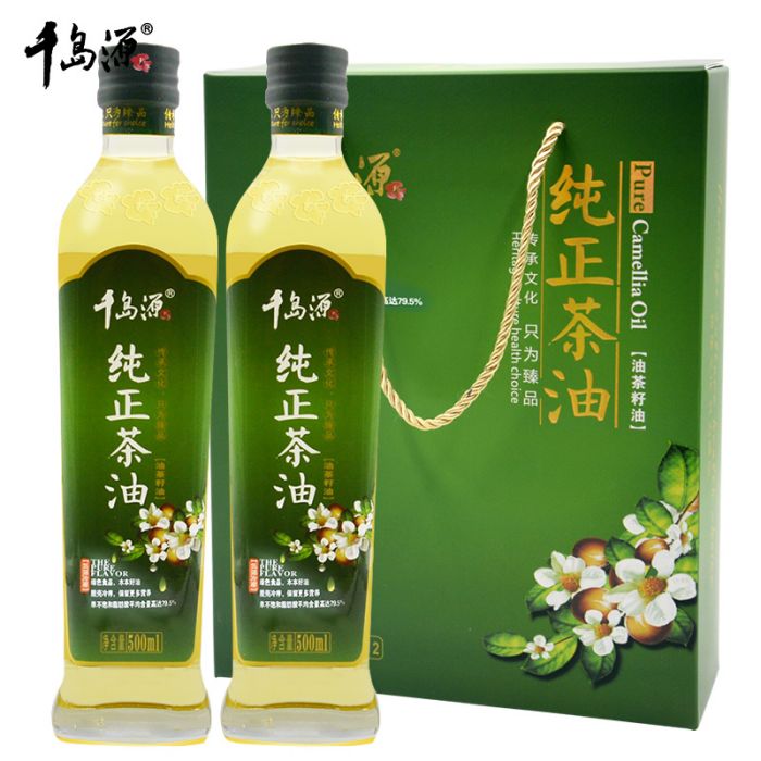 千岛源纯正茶油500ml*2礼盒（单位：盒）