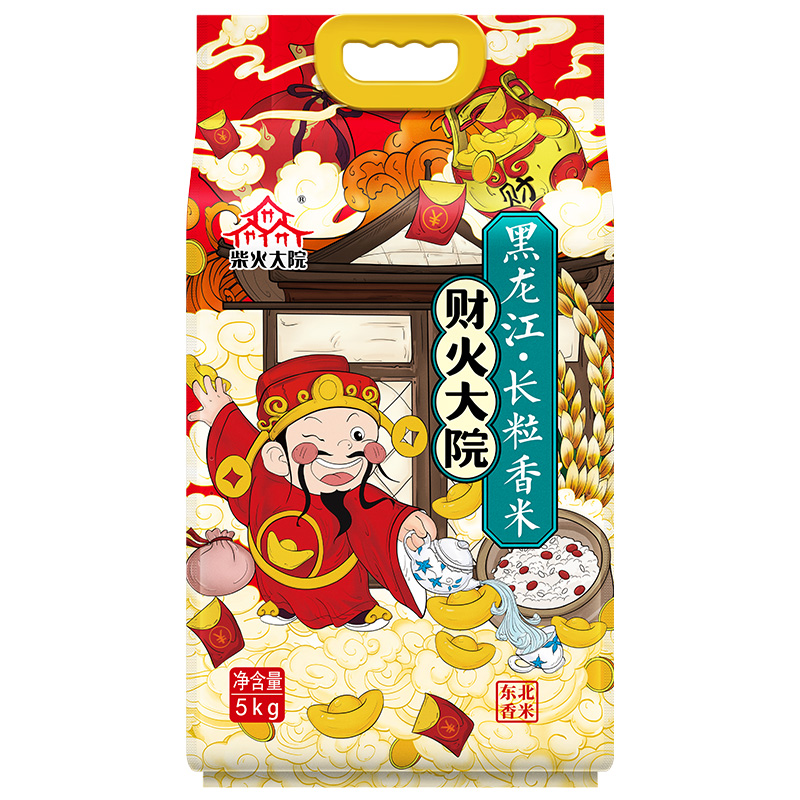 柴火大院 财火大院 黑龙江长粒香米5kg