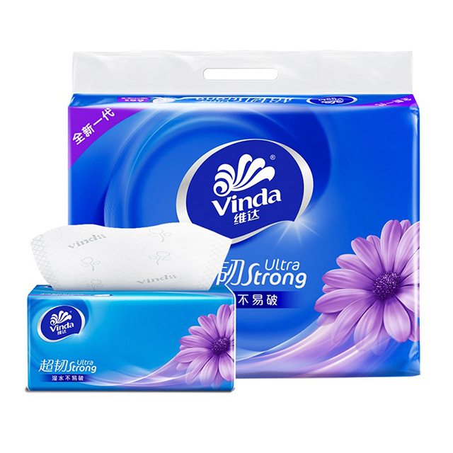 维达/Vinda V2239 超韧3层130抽 软抽纸巾*6包
