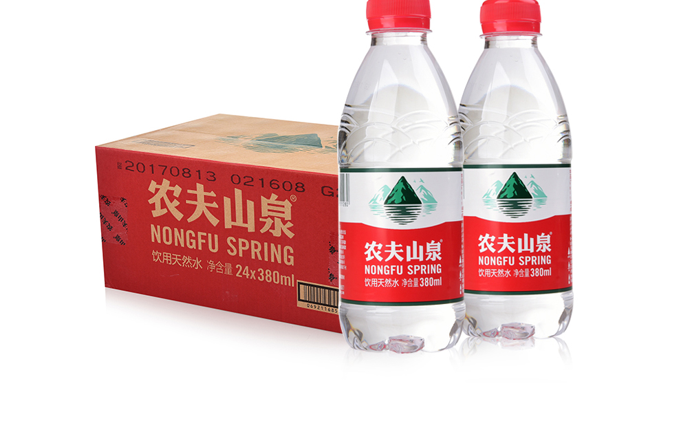 农夫山泉饮用天然水饮用水弱碱性小瓶装箱装支装整箱装380ml*24瓶