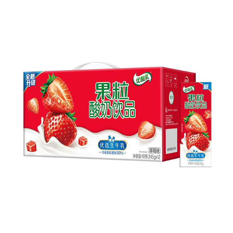 伊利 果粒优酸乳草莓味 245ml*12