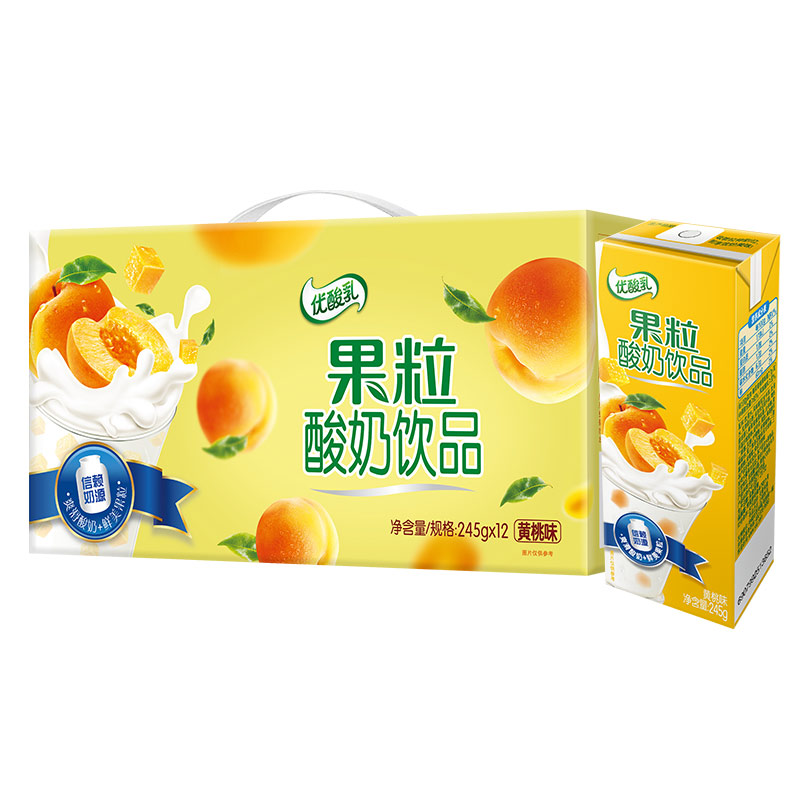 伊利 果粒优酸乳黄桃味 245ml*12/提