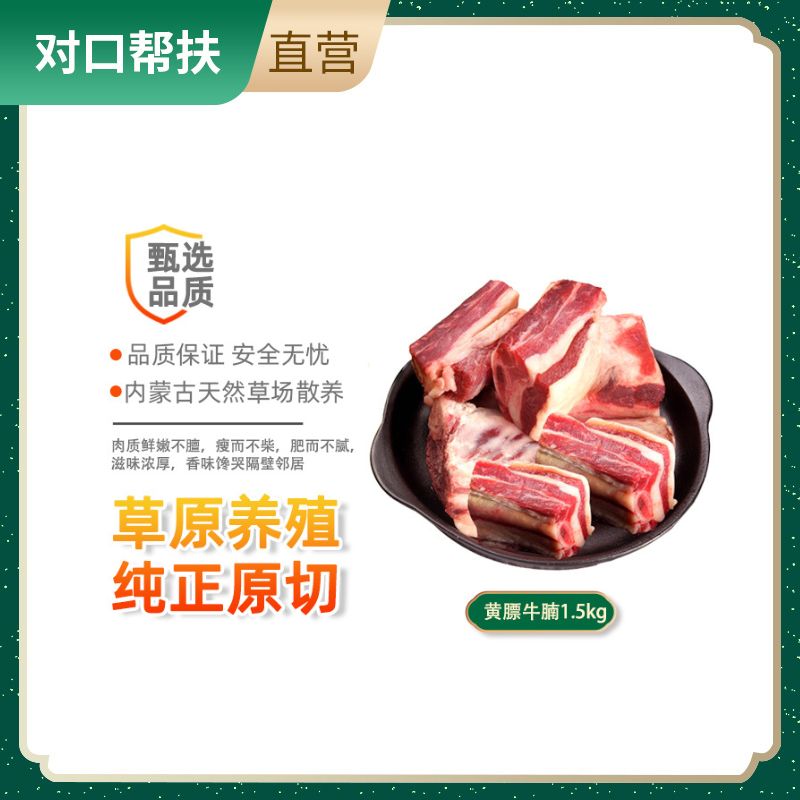 【乡村振兴 · 消费助农 · 产地直发】草原散养原切黄膘牛腩1.5kg香醇鲜嫩肥瘦相间肉香美味口感浓郁