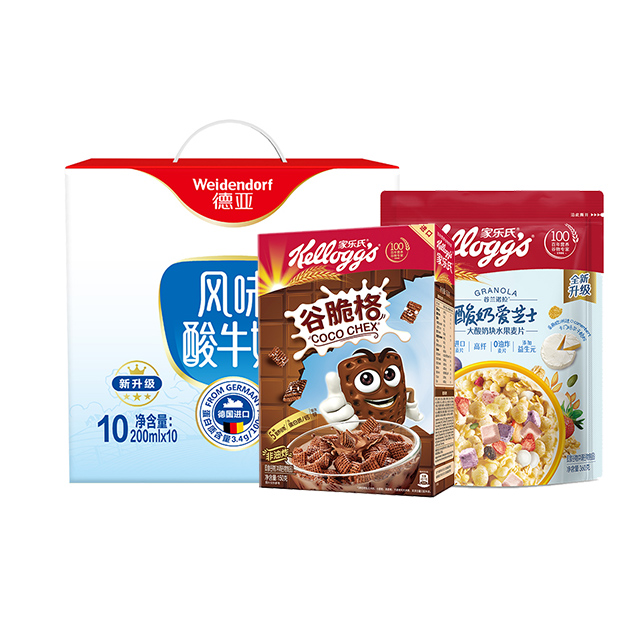 德亚/家乐氏 牛奶麦片组合 2L+510g