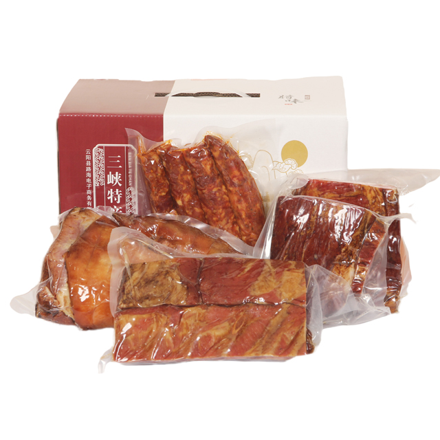 云阳地方特产腊味（腊肉五花500g腊肉后腿500腊肉香肠500g腊肉排骨500g腊肉猪脚2.5斤±100g)