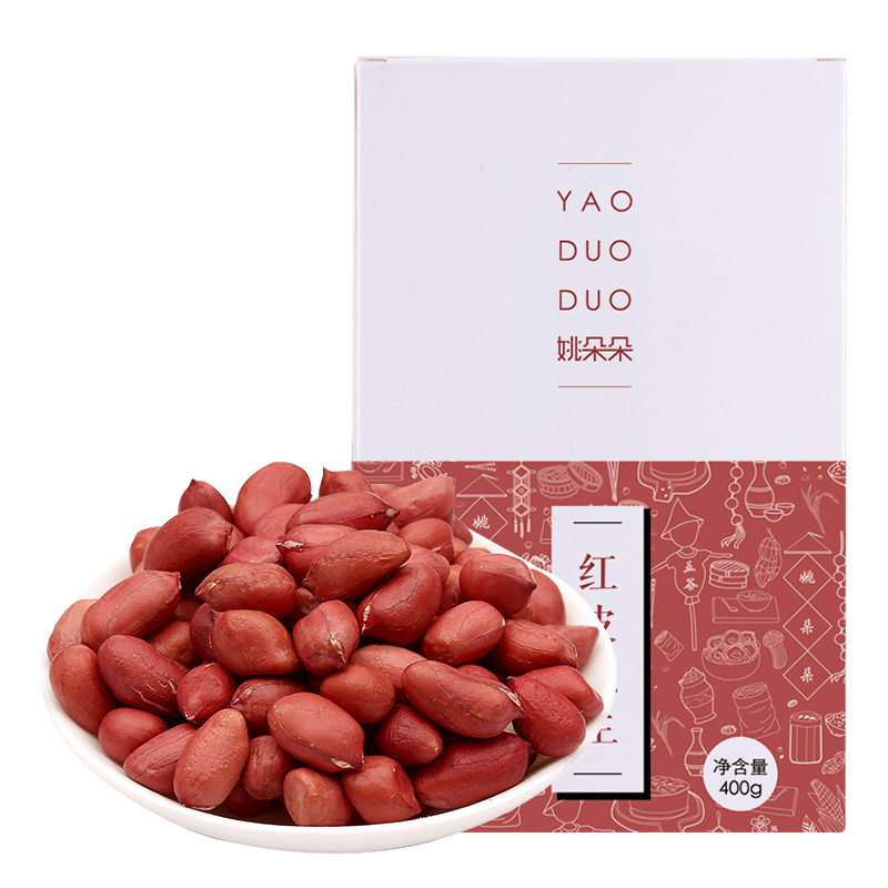 姚朵朵红皮花生400g*3盒