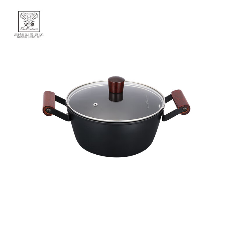 火象古风精铁两件套锅具 HXG-TZ344黑色 32cm炒锅 22cm汤锅