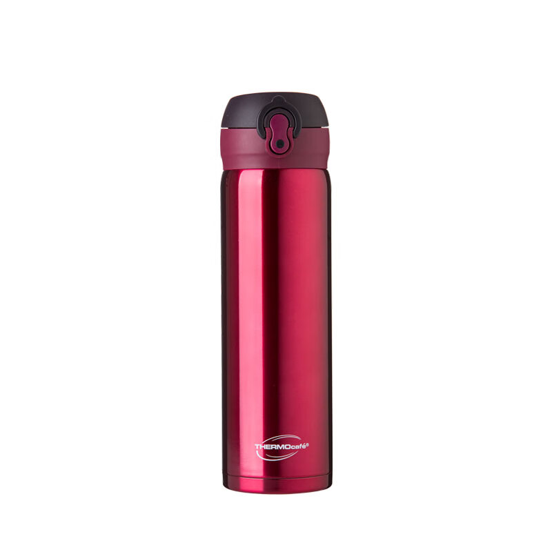 膳魔师（THERMOS）thermoscafe子品牌304不锈钢保温杯情侣杯弹跳杯便携车载杯CSYT-500-BGD 酒红