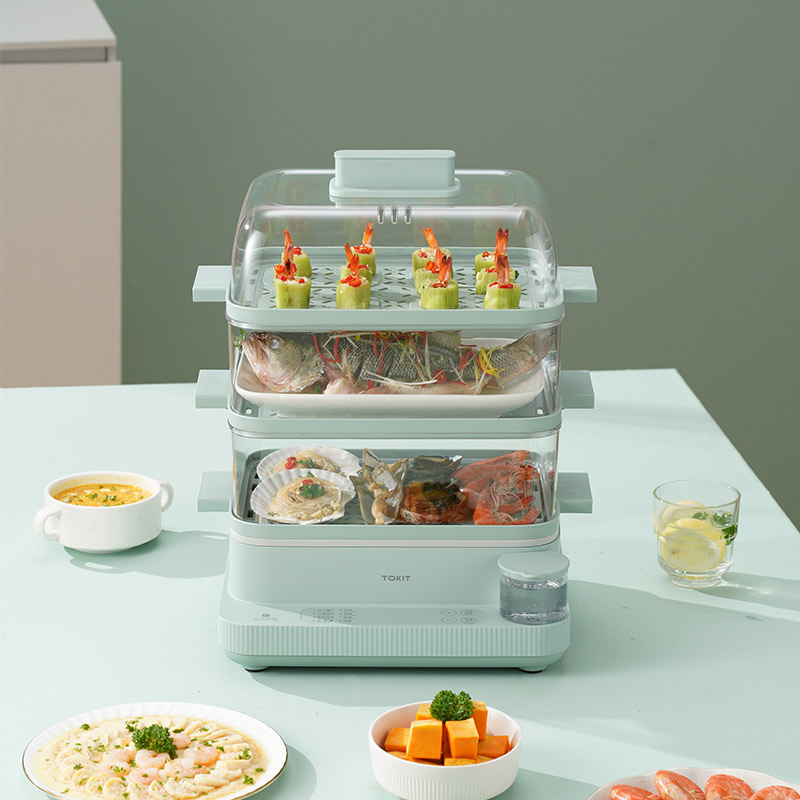 TOKIT电蒸锅 3D可视水箱 3层18L大容量 NFC云食谱