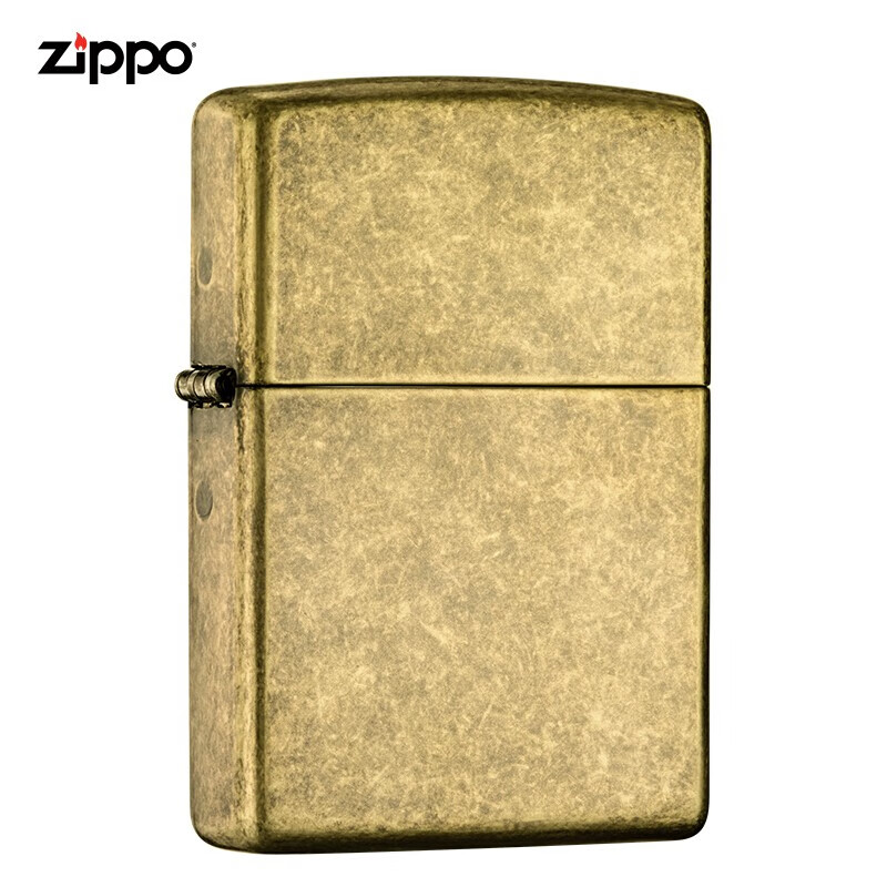 美国进口 之宝（zippo） 防风煤油打火机不含油 201FB 仿古黄铜 品牌直供原装正版