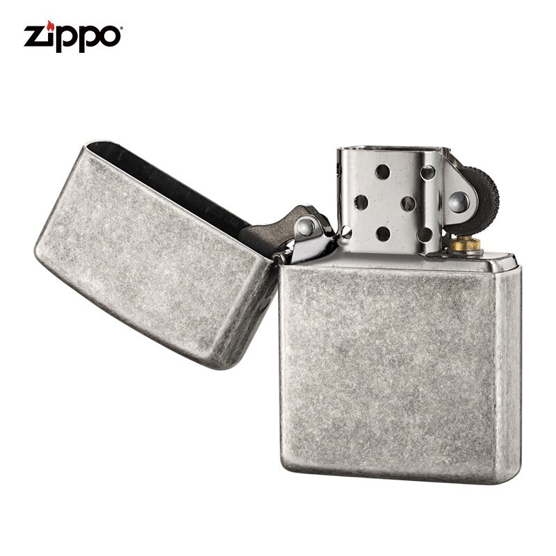 美国进口 之宝（zippo） 防风煤油打火机不含油 121FB仿古银 品牌直供原装正版