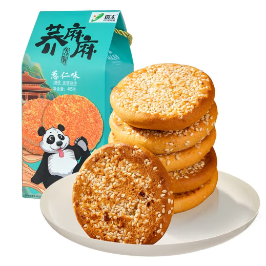 环太苦荞荞麦芝麻饼 四川特产传统手工休闲零食糕点荞麻麻 精装版苦荞葱仁饼内含10个 405g