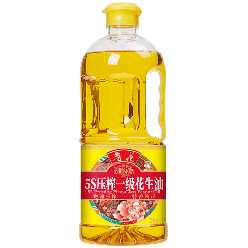 鲁花香味家族5S压榨一级花生油1L