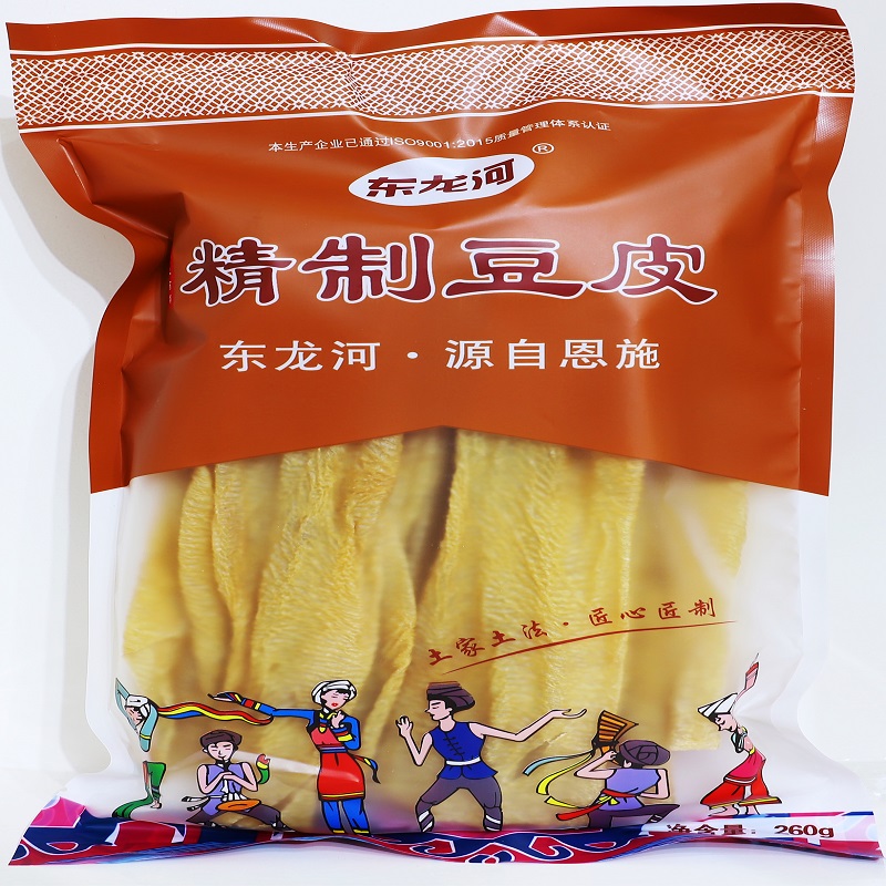 东龙河传统纯手工制作营养黄豆筋道精制豆皮