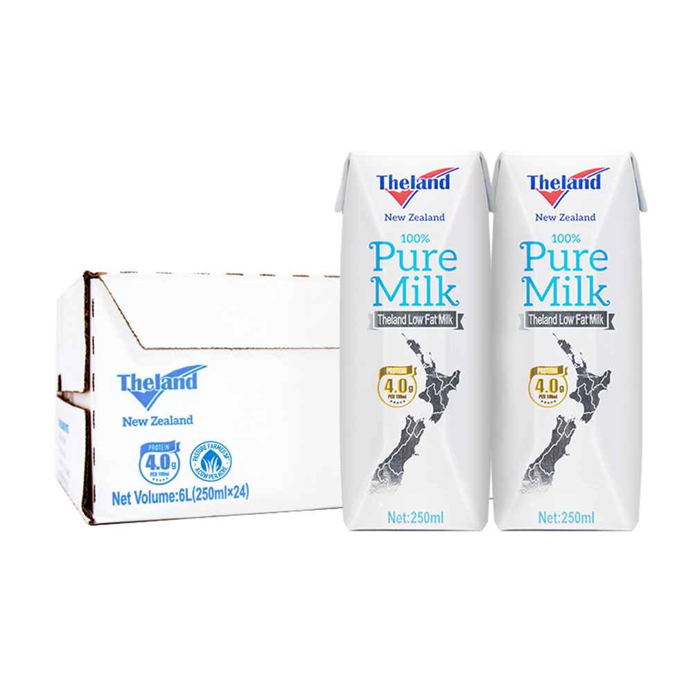 纽仕兰4.0g新西兰进口低脂纯牛奶250ml*24盒/箱