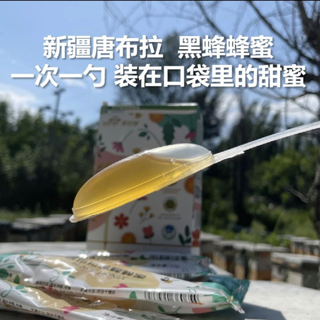 江苏工会专享价 新疆唐布拉黑蜂蜜便携装0添加0蔗糖0脂肪 独立小勺设计一天一勺