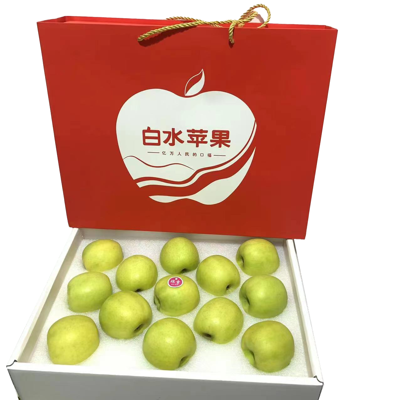 陕西渭南 白水苹果瑞雪 红礼盒 75#13枚