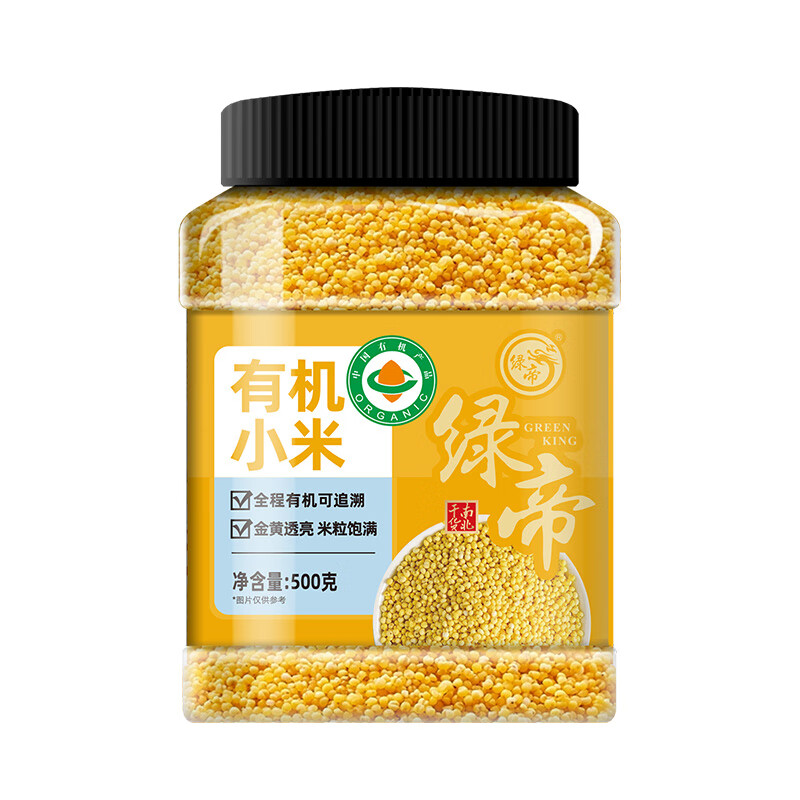 绿帝(GREEN KING)  五谷杂粮 黄米月子小米粥 有机小米 500g