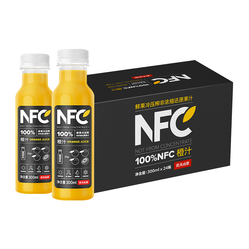 农夫山泉 100％NFC橙汁300ml*24