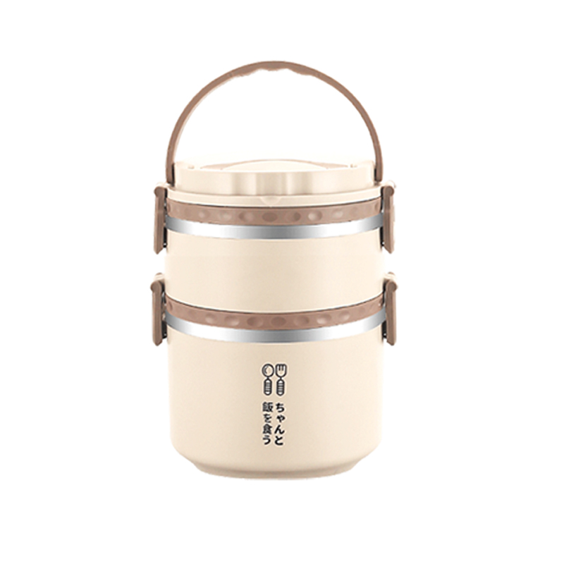 易铂卡曼便当盒YP-9075双层304食品级不锈钢