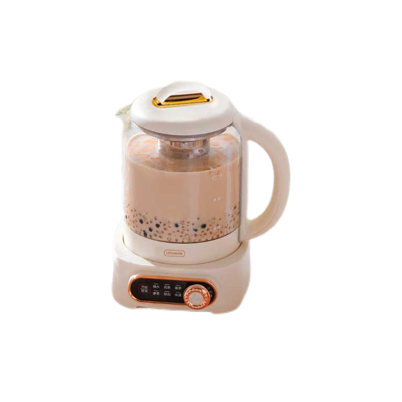 丽特斐 电热水壶 家用花茶壶1L养生壶可分离式煮茶器HT-802 1L奶油黄