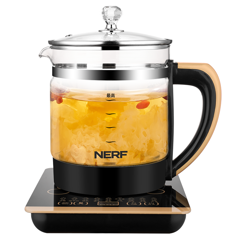 NERF养生壶CD-C180黑 1.8L、玻璃触摸面板、邮购包装