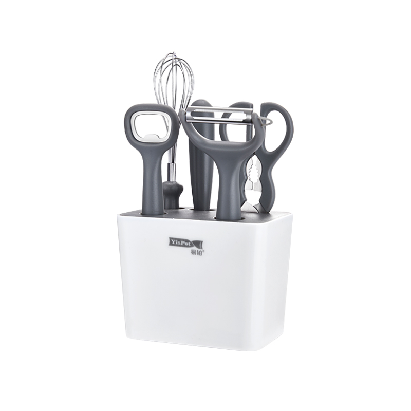 易铂摩卡厨房小工具YP-9071 打蛋器、水果刀、剪刀、开瓶器、削皮刀、收纳盒
